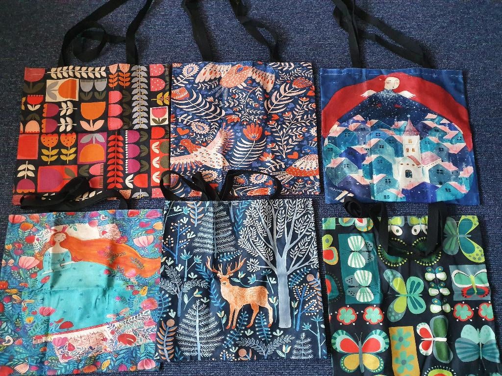 Scandinavian fairytale, folk, bohemian shopper tassen, Ophalen of Verzenden, Nieuw, Overige kleuren, Shopper