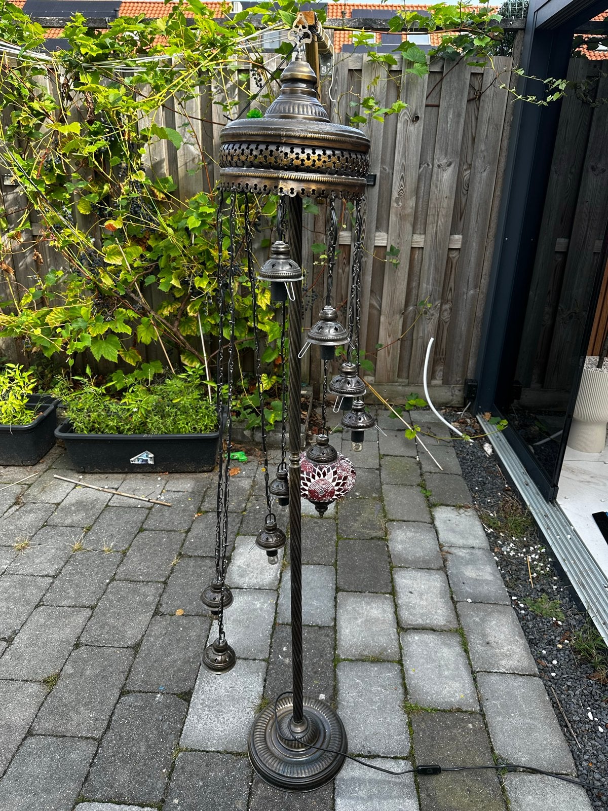 Oosterse Mozaïek Vloerlamp - Opknapper met Brandgeur, Ophalen, Gebruikt, E14 (klein), Metaal