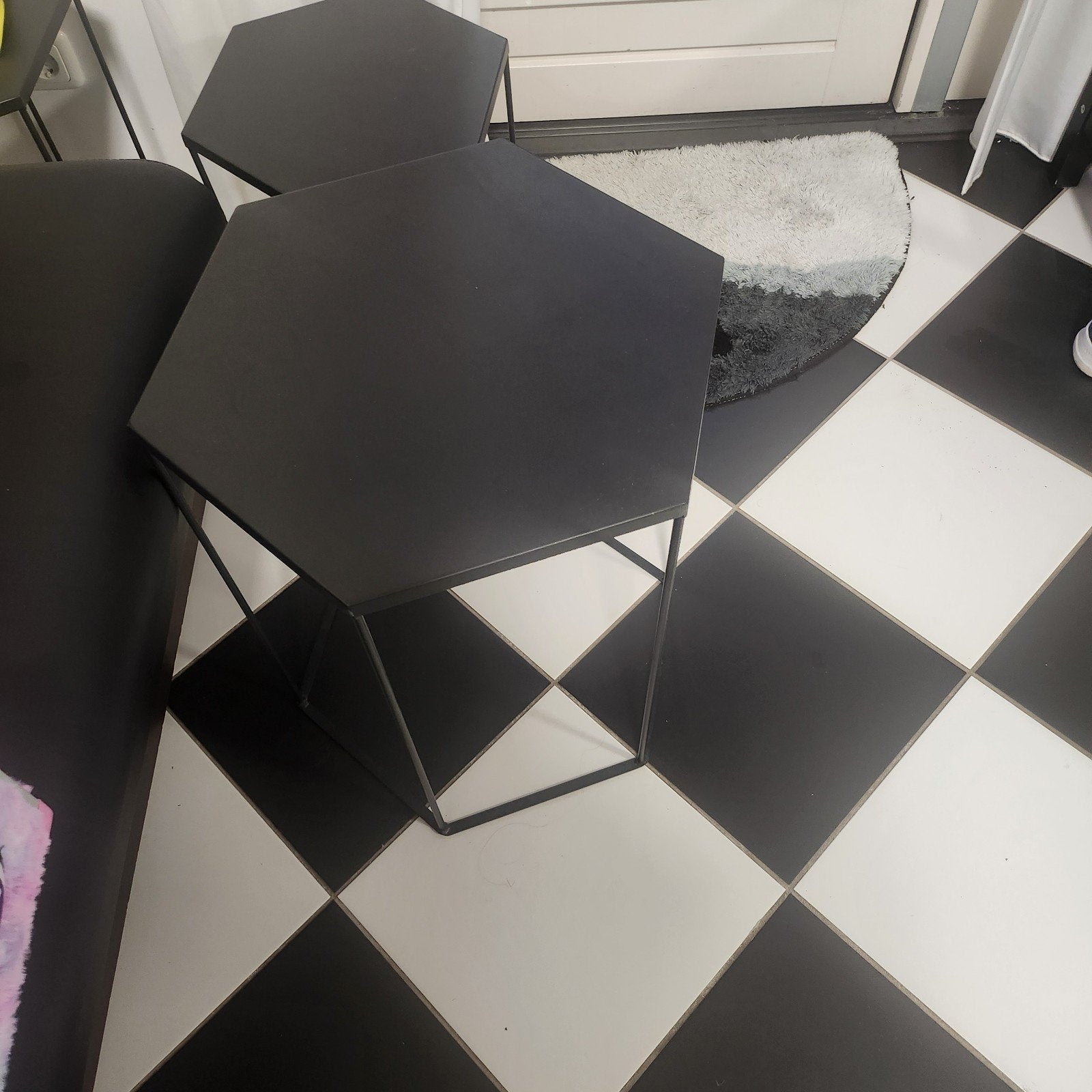 Two side tables metal, Minder dan 55 cm, Metaal of Aluminium, Rond, Ophalen