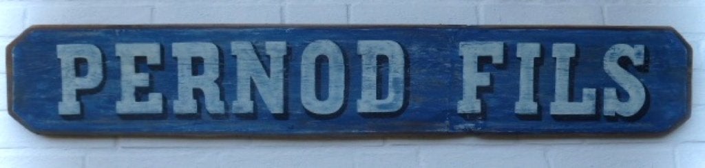 Groot houten Frans reclamebord/Pernod Fils/mancave/Frankrijk, Reclamebord, Ophalen of Verzenden, B6, Dj.kammeraat@telfort.nl