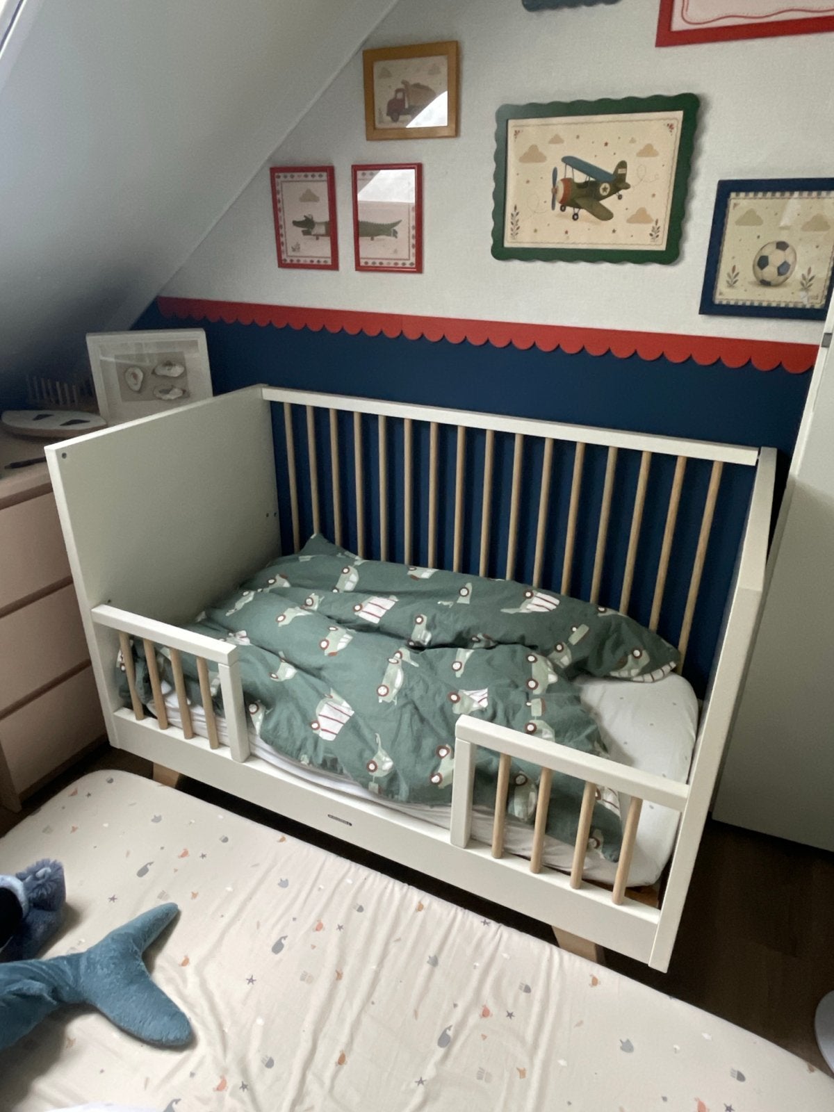 Kidsmill babybedje Lars - verstelbaar, met matrasje, Ophalen, Gebruikt, 70 tot 85 cm, 140 tot 160 cm