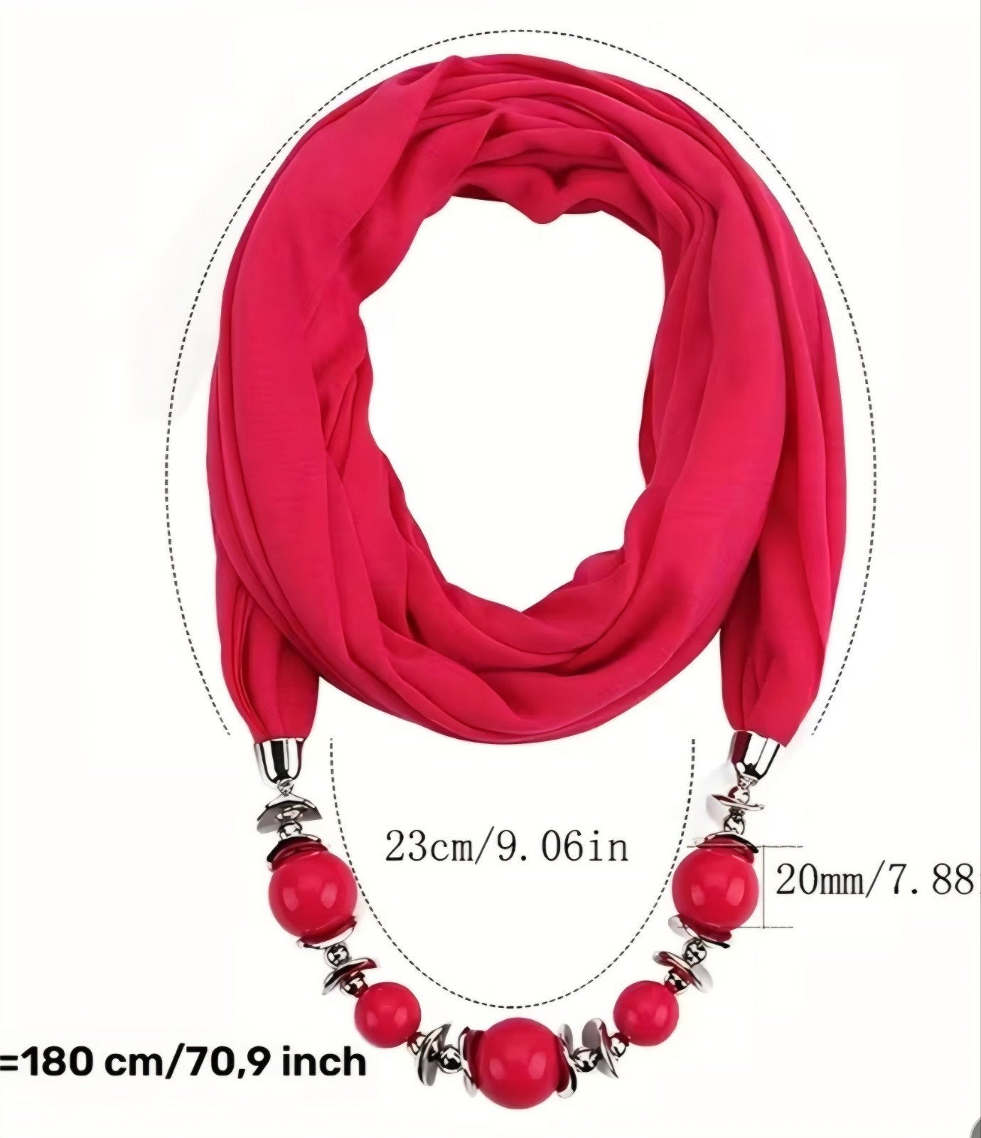 Nieuwe roze sjaal met ketting en kralen, Ophalen of Verzenden, Nieuw, Roze, Met hanger