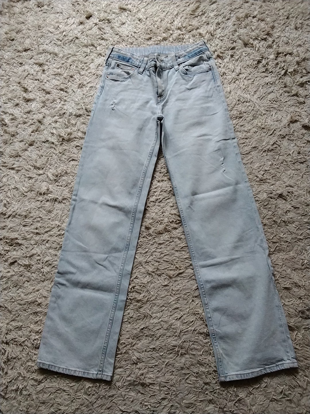H&M Straight Leg Jeans - Lichtblauw, mt 170, Broek, Meisje, H&M, Ophalen of Verzenden