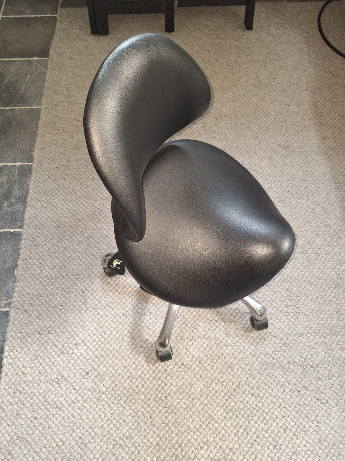 Ergonomische Zadelkruk met Rugleuning - Zwart, Huis en Inrichting, Ophalen, Zwart, Zo goed als nieuw, Bureaukruk