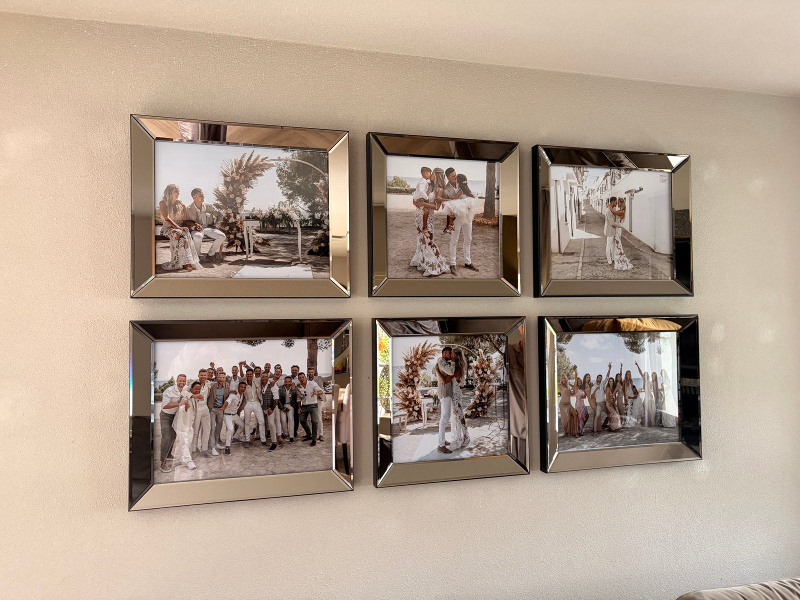 6 spiegel fotolijsten - vierkant en rechthoekig brons, 60 cm, 50 cm, Ophalen of Verzenden, Fotolijst