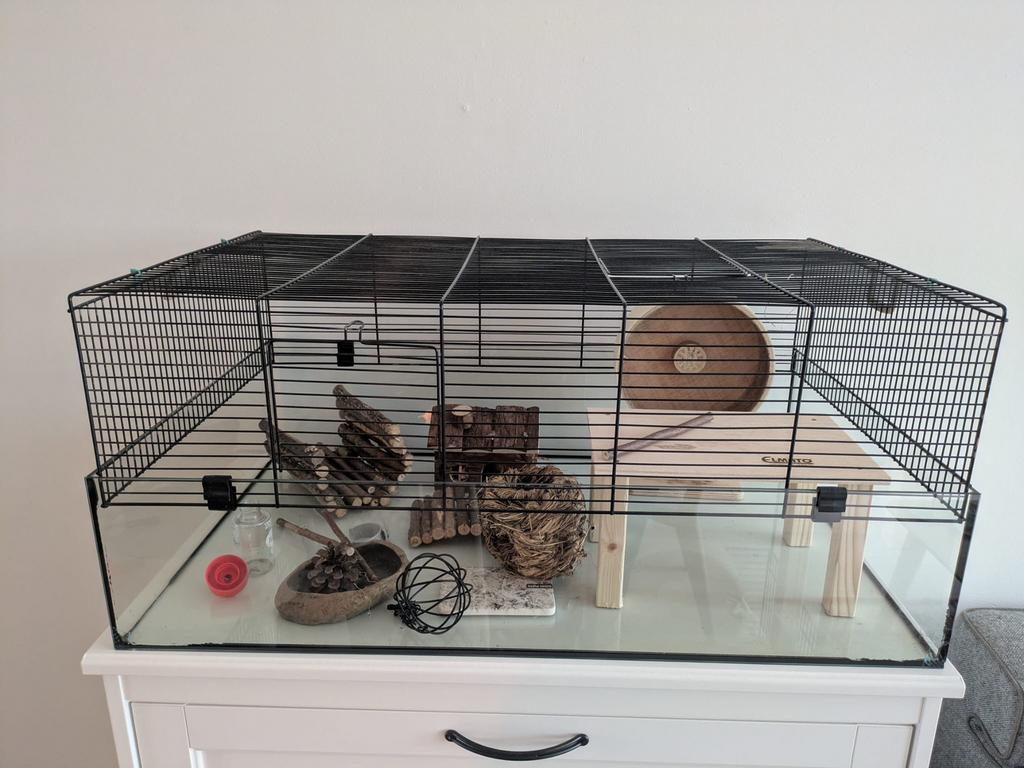 Hamsterkooi + spullen, Ophalen, Gebruikt