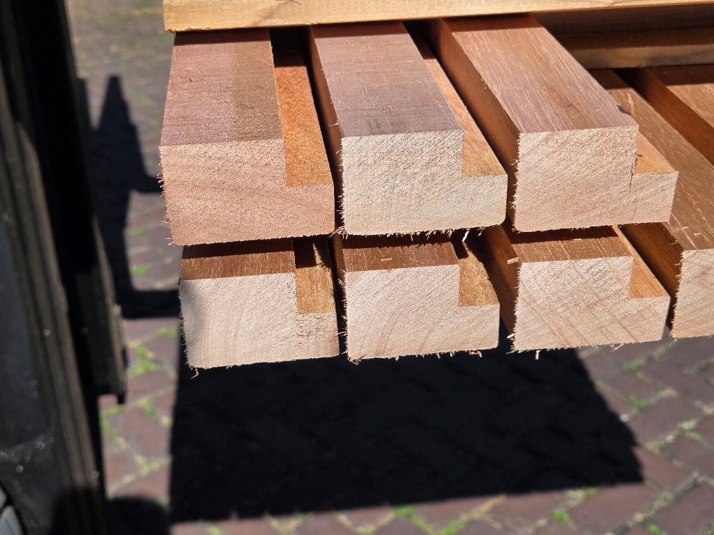 Meranti balken / profielen - geschaafd 2.7x5.8 cm - nr: HB27, Ophalen, Nieuw, Hardhout, 250 cm of meer