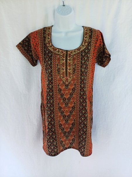 Leuk batik jaren '70 shirt mt S, Carnaval, ., Ophalen of Verzenden, Zo goed als nieuw