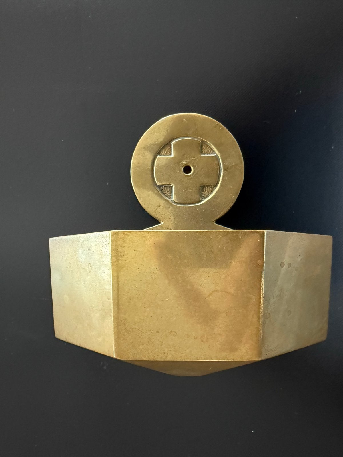 Antiek Koperen Wijwatervat - Achthoekig Design, Antiek en Kunst, Ophalen of Verzenden
