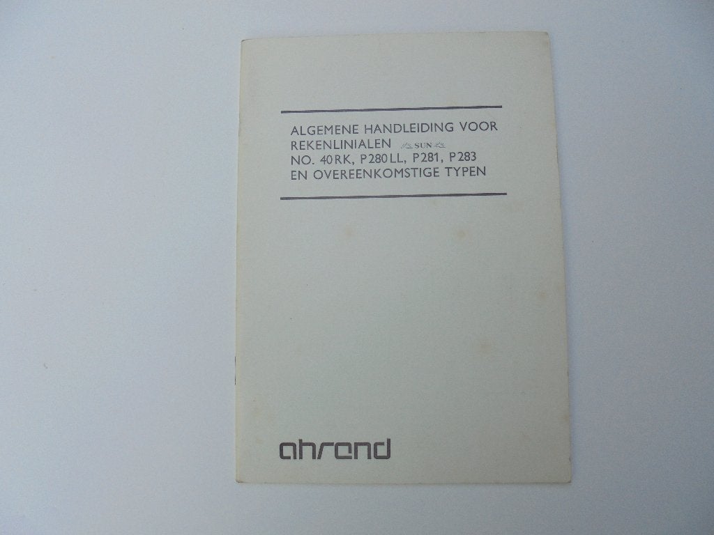 Retro handleiding rekenlinialen AHREND (r1-32), Diversen, Ophalen