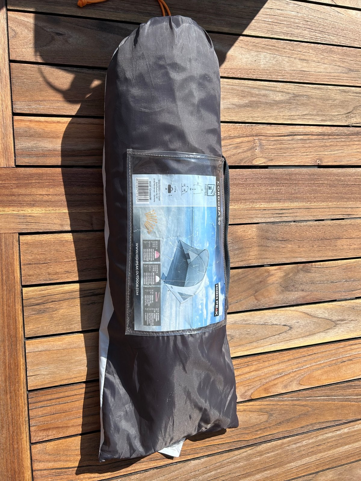High Peak Cordoba 80 Strandtent - Zo goed als nieuw, Caravans en Kamperen, Tenten, Ophalen of Verzenden, Zo goed als nieuw, Tot en met 2