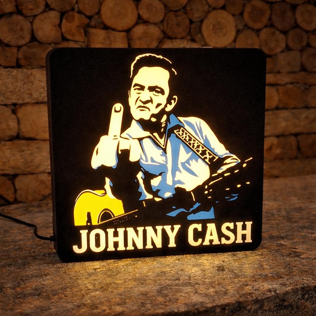 Johnny Cash Lightbox - Unieke Wanddecoratie, Atelayer, Nieuw, Poster, Artwork of Schilderij, Info@atelayer.com