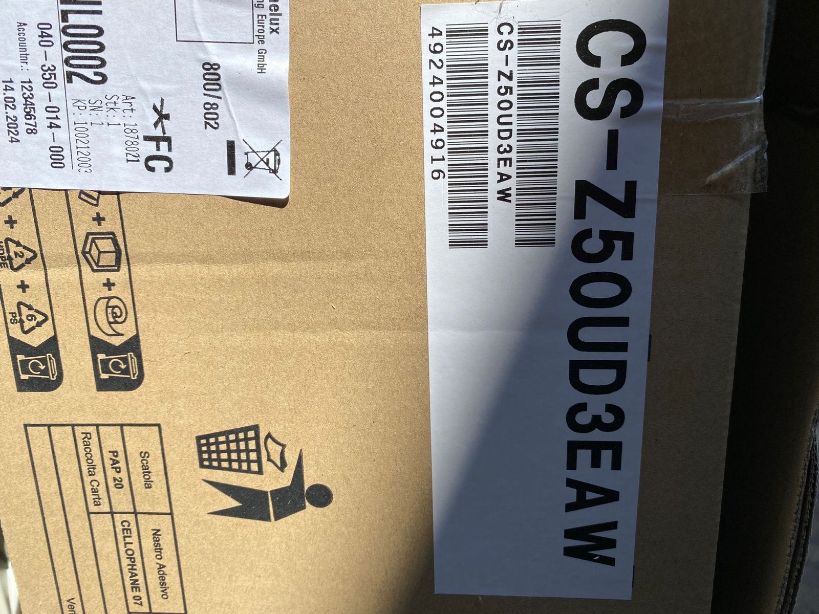 Nieuwe Panasonic CS-Z50UD3EAW Airco - Nieuw in doos, Ophalen, Koelen en Ontvochtigen, Nieuw, 3 snelheden of meer