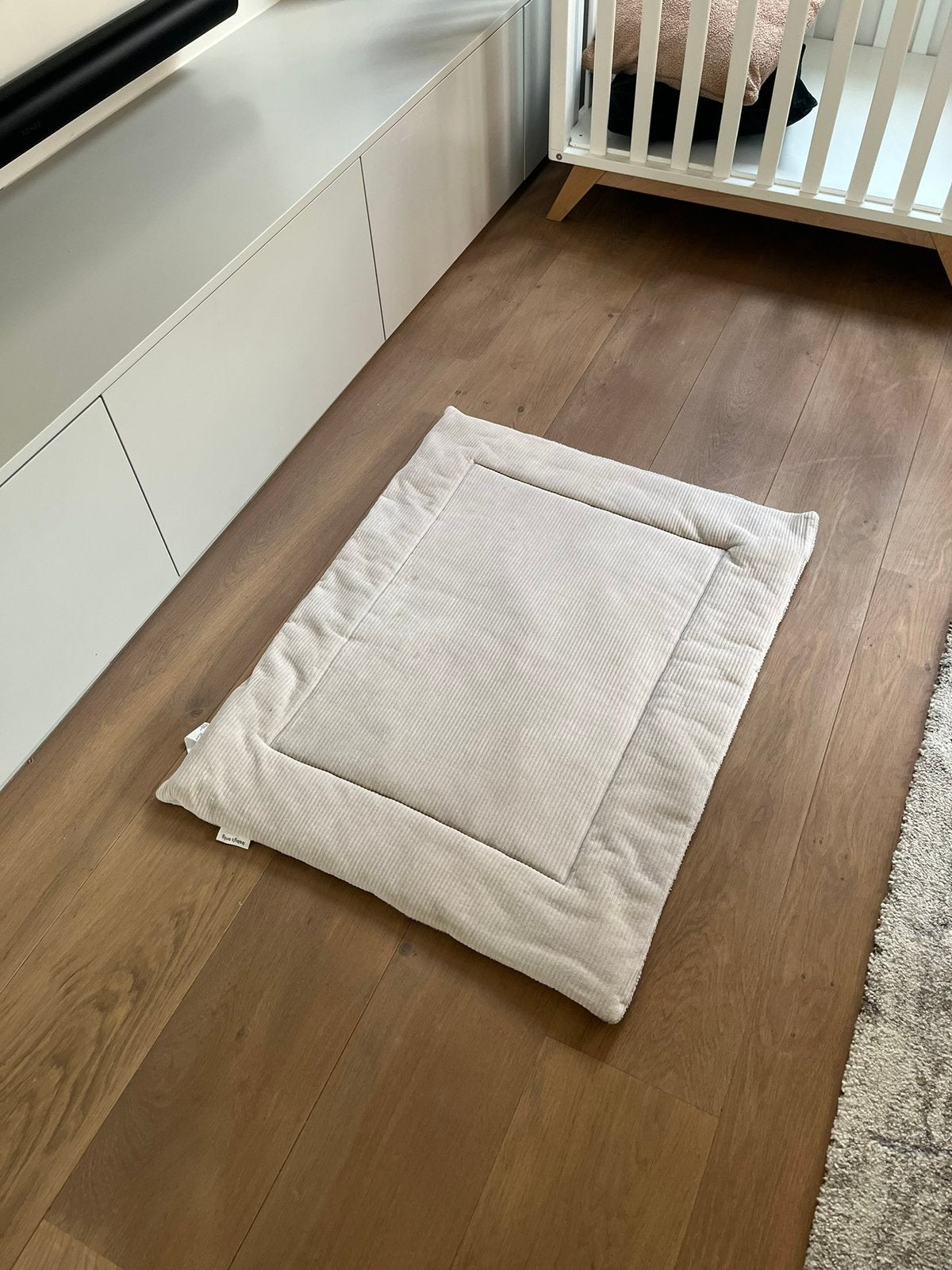 Baby’s Only boxkleed 75x95 (beige/grijs), Kinderen en Baby's, Boxen, Ophalen of Verzenden, Zo goed als nieuw, Boxkleed