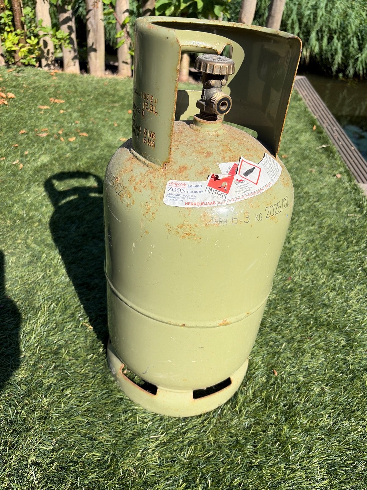 Lege gasfles 6.3 kg -, Ophalen, Gebruikt