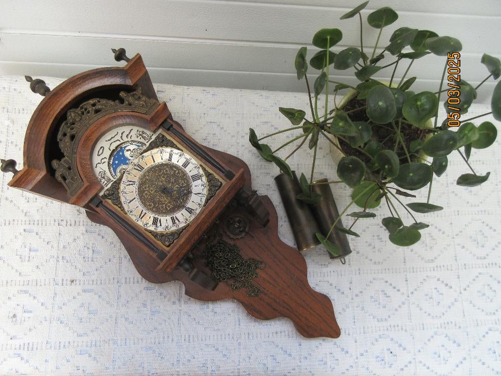 Zaanse wandklok met slinger en gewichten, Antiek en Kunst, Antiek | Klokken, Ophalen
