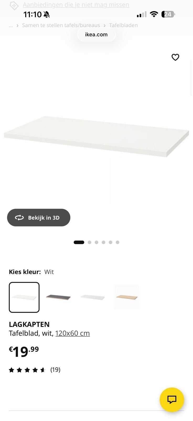 Bureaublad ikea, Ophalen of Verzenden, Zo goed als nieuw