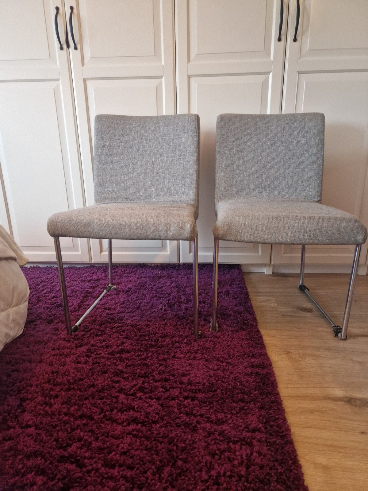 5 Harvink eetkamerstoelen - Gebruikt, Ophalen, Gebruikt, Stof, Grijs