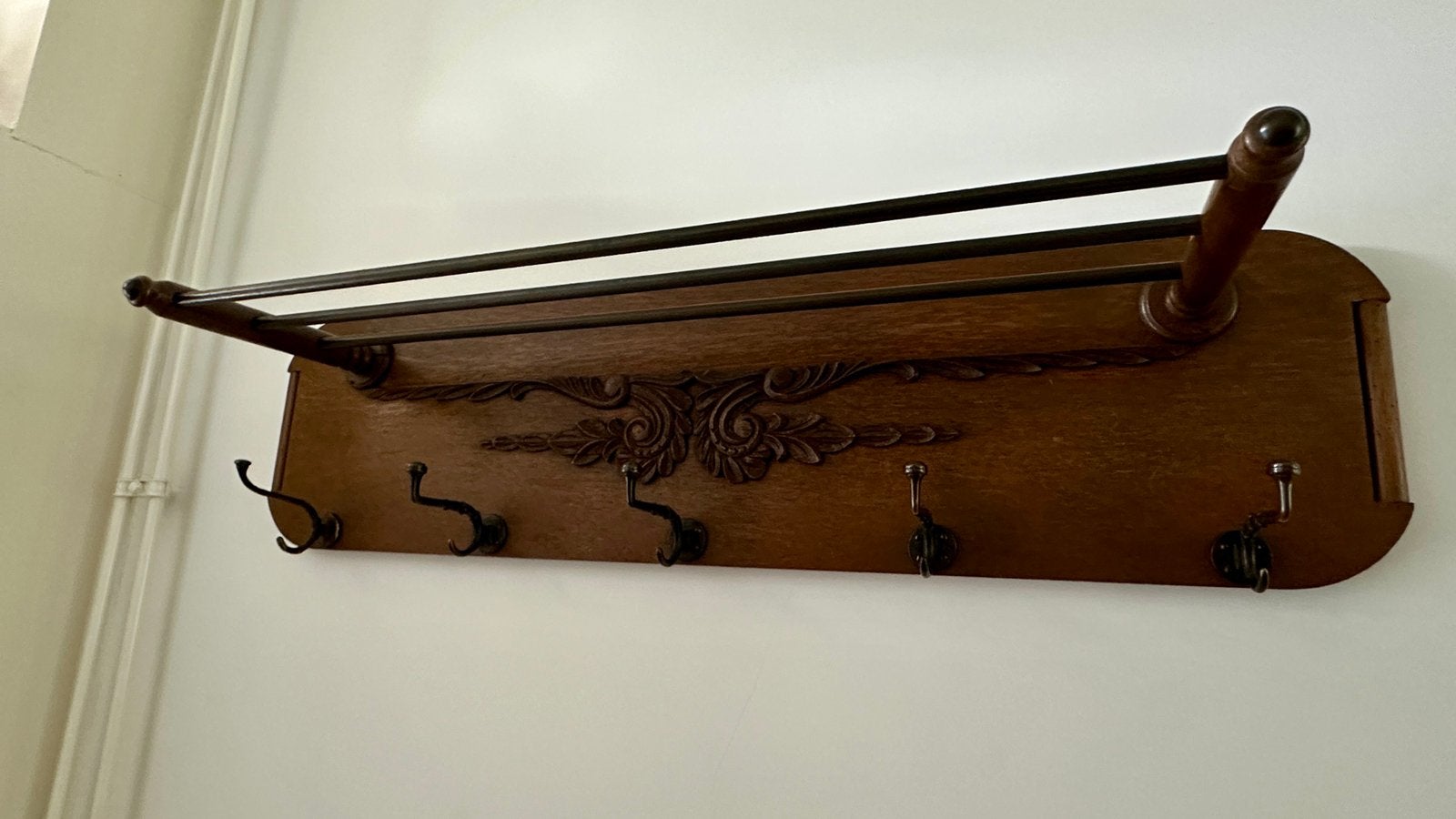 Klassieke vintage kapstok hout met leggedeelte, Huis en Inrichting, Woonaccessoires | Kapstokken, Gebruikt, Minder dan 100 cm