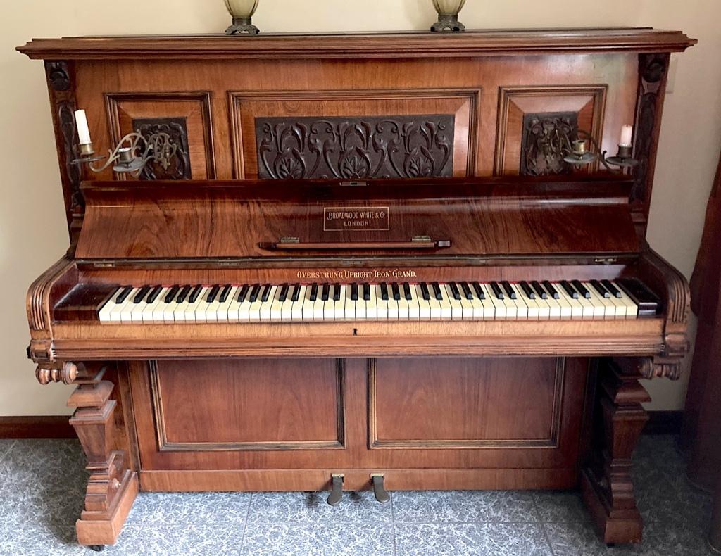Piano Broadwood White & Co, Ophalen, Gebruikt, Bruin, Piano