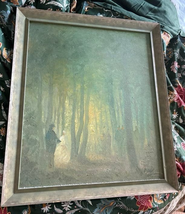Schilderij Kees v. Ameijden - Mysterieus Bosgezicht, Ophalen, Doek, Realistisch, Gesigneerd