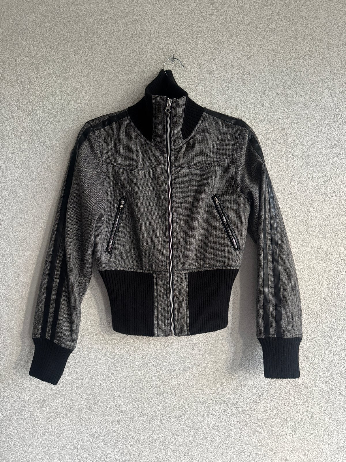 Vintage Y2K wollen bomber jack met geruite print, Bruin, Vintage, Vintage, Ophalen of Verzenden