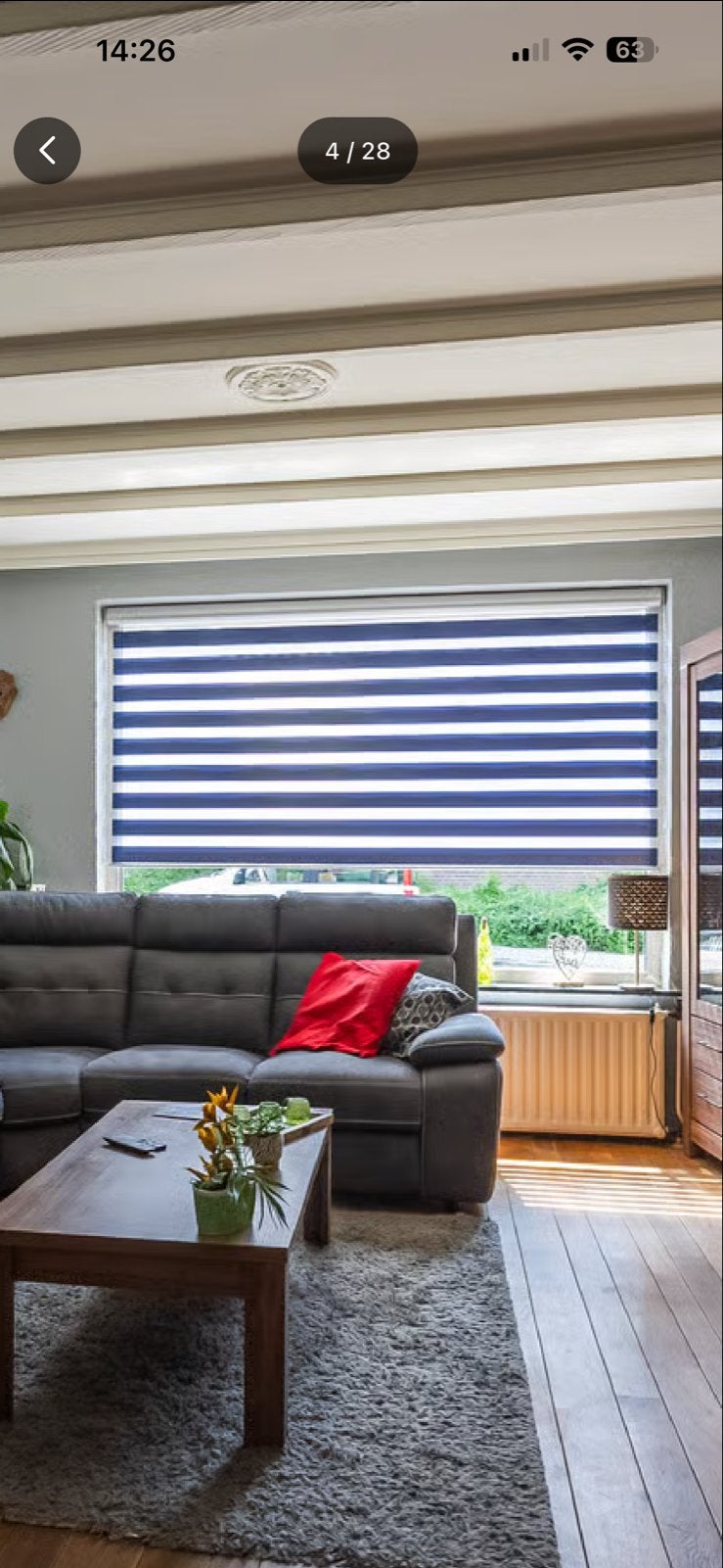 Rolgordijn met extra rol en aluminium behuizing, Inclusief montageonderdelen, Blauw, 170 cm, Zo goed als nieuw