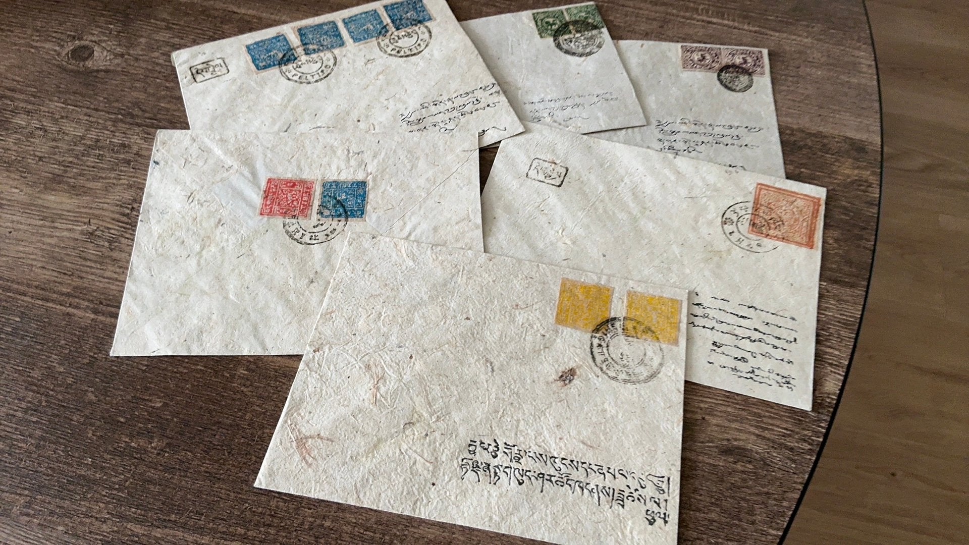 #41 Set van 6 hele oude enveloppen Tibet, Ophalen of Verzenden, Midden-Oosten