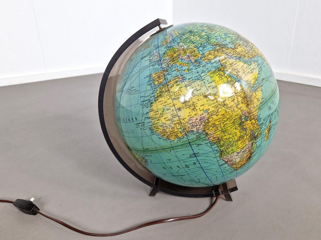Space Age Plexi Wereldbol met Lamp, -, -, Ophalen of Verzenden, -