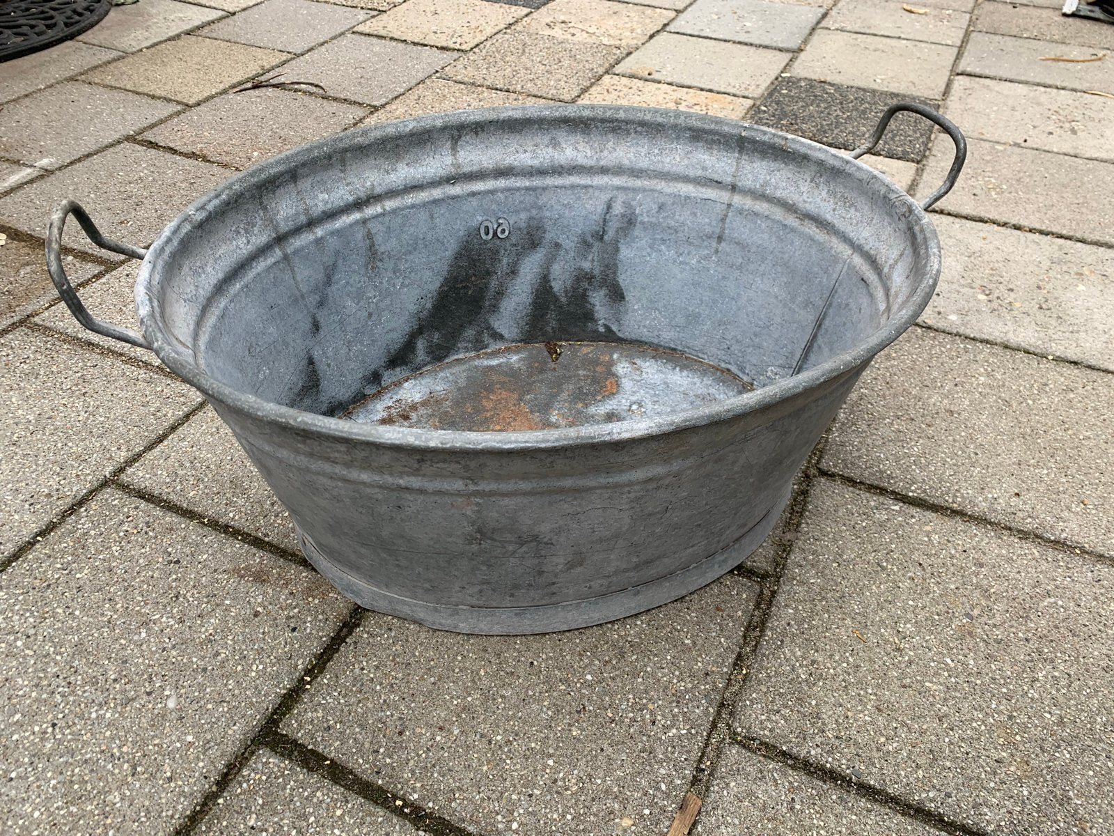 Grote zinken teil - Gebruikt, Ophalen