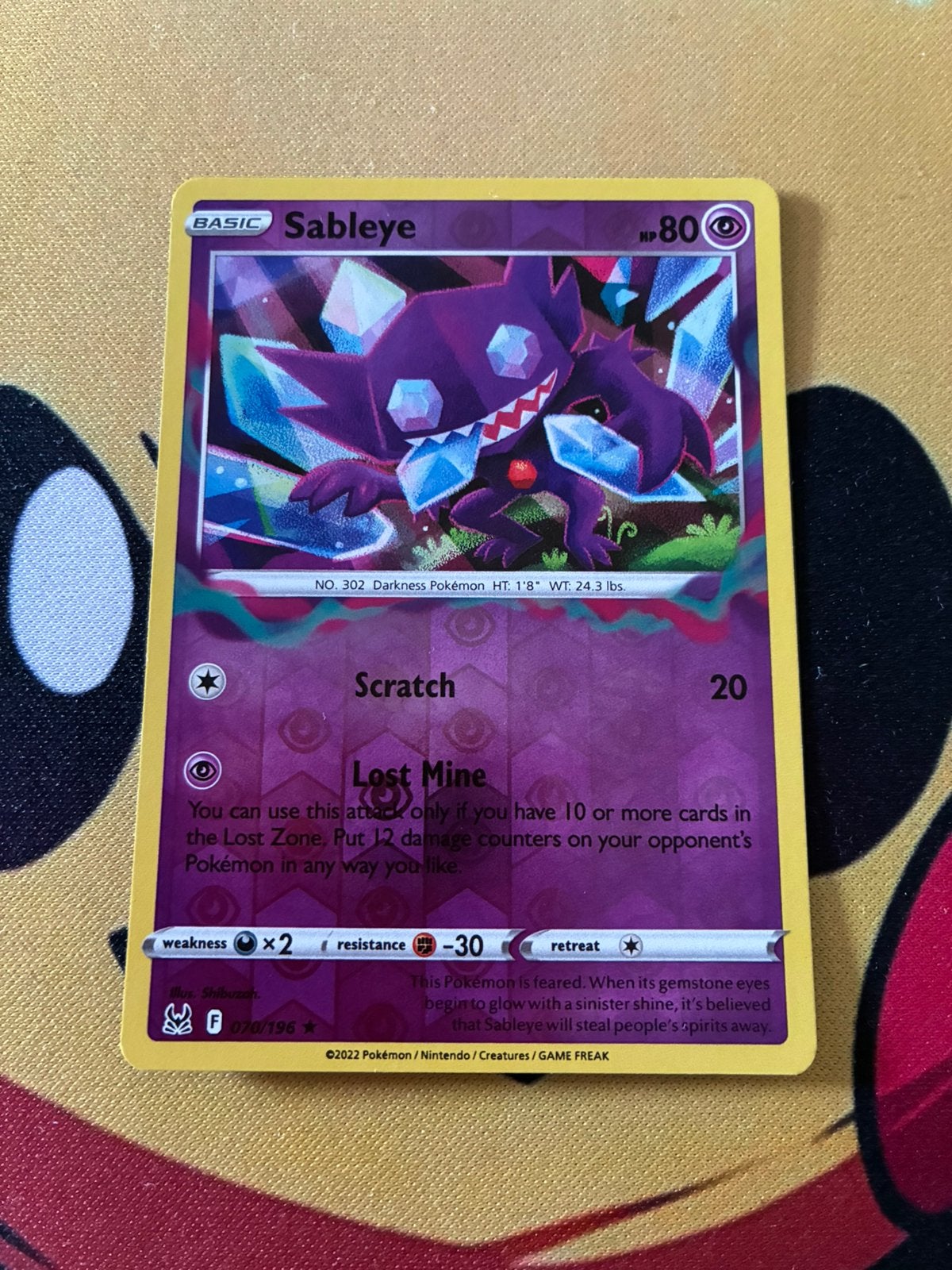 Sableye 070/196 – Lost Origin – Reverse Holo – Near Mint, Ophalen of Verzenden, Zo goed als nieuw