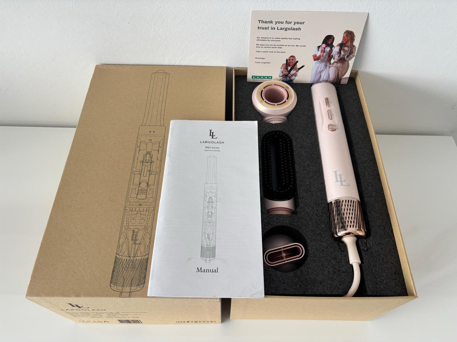 Largolash Pro Airstyler - Fohnborstel Krultang 6 in 1 Nieuw, Sieraden, Tassen en Uiterlijk, Ophalen, Nieuw, Krultang of Stijltang