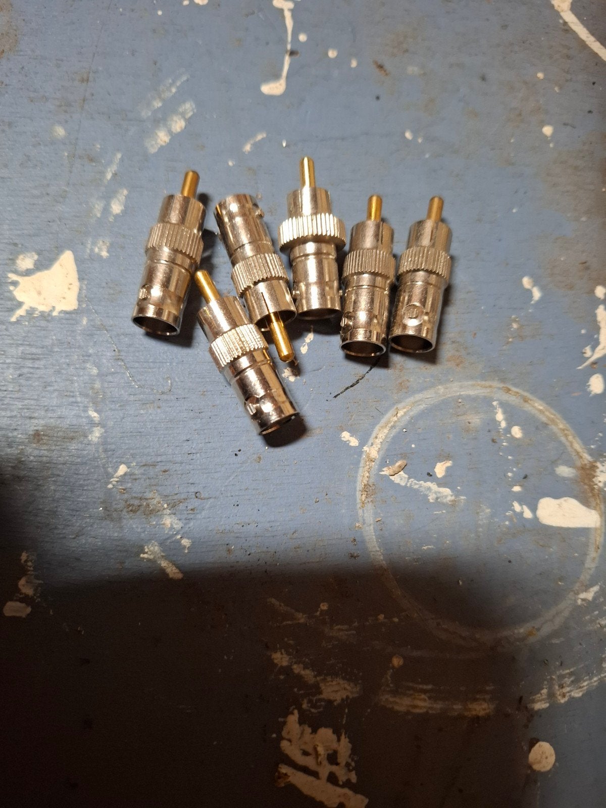 Set van 6 BNC naar RCA connectoren, Ophalen of Verzenden, Gebruikt, Minder dan 2 meter, Overige kabels