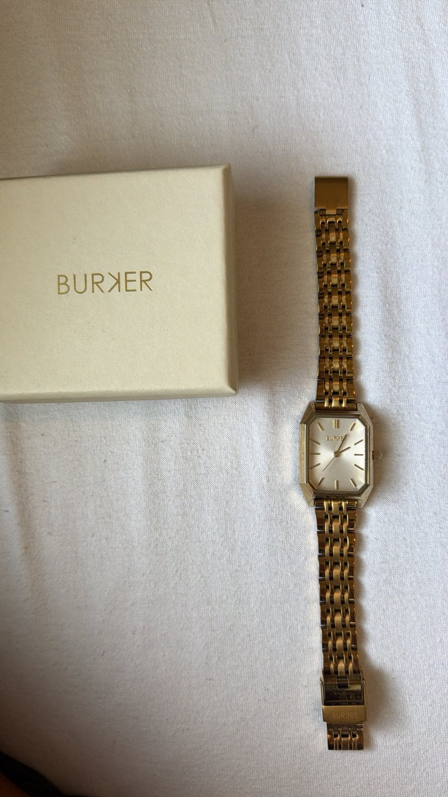 Burker gouden horloge dames, Ophalen of Verzenden, Zo goed als nieuw, Staal, Overige merken