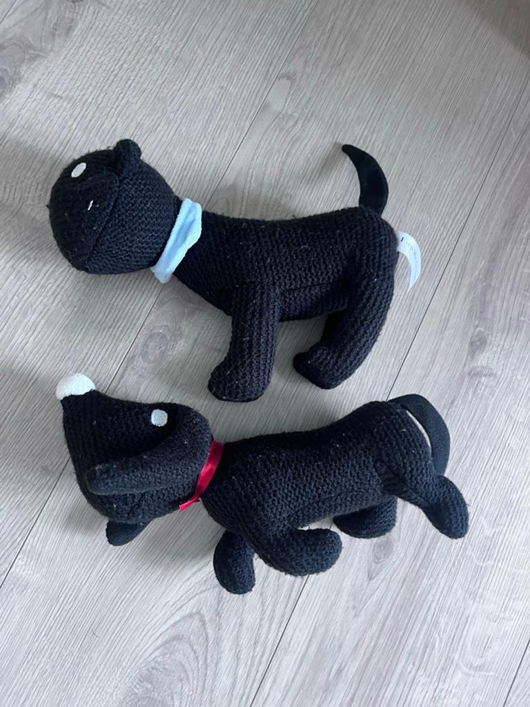 Takkie en siepie knuffel, Kinderen en Baby's, Speelgoed | Knuffels en Pluche, Handgemaakt, Zwart, Zo goed als nieuw, Hond