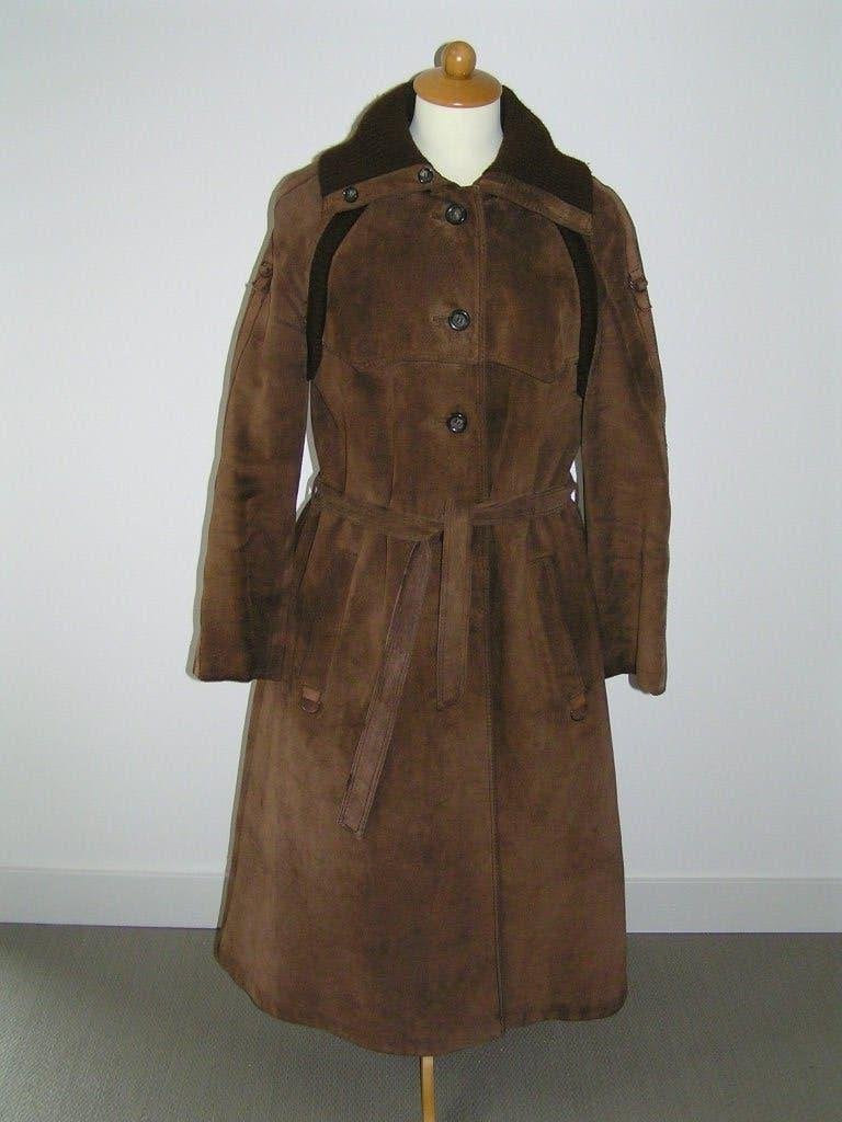Lange vintage suède jas maat 40., Ophalen of Verzenden, Stadick