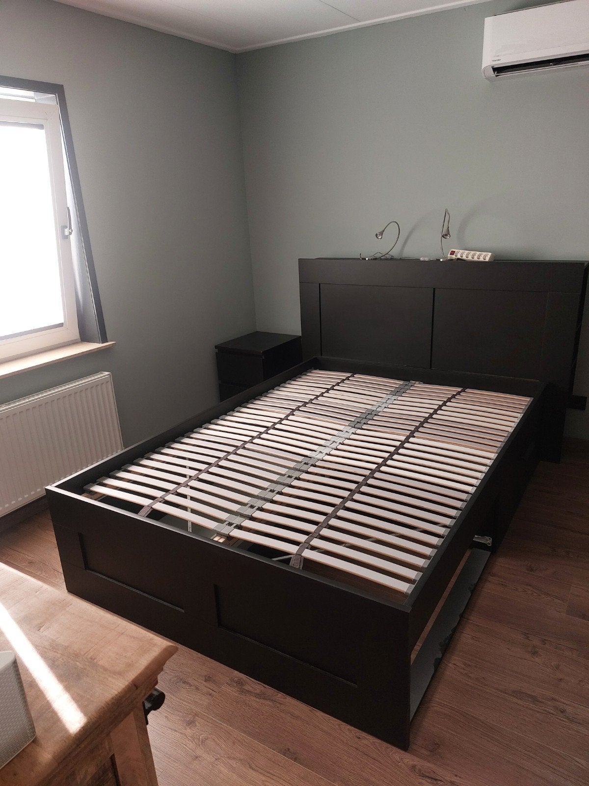 Zwart tweepersoonsbed 140 cm bij 200 cm, Ophalen, Zwart, Tweepersoons, 140 cm