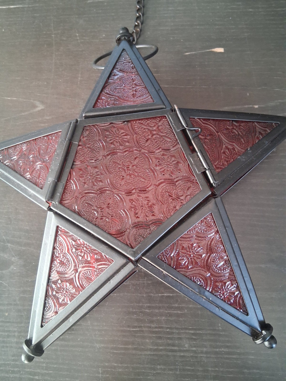 kerstster glas in lood met waxinelichtje, Ophalen of Verzenden