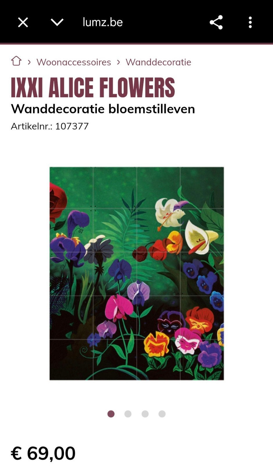 poster alice in wonderland, wand tegels, Ophalen, Gebruikt, Decoratieobject