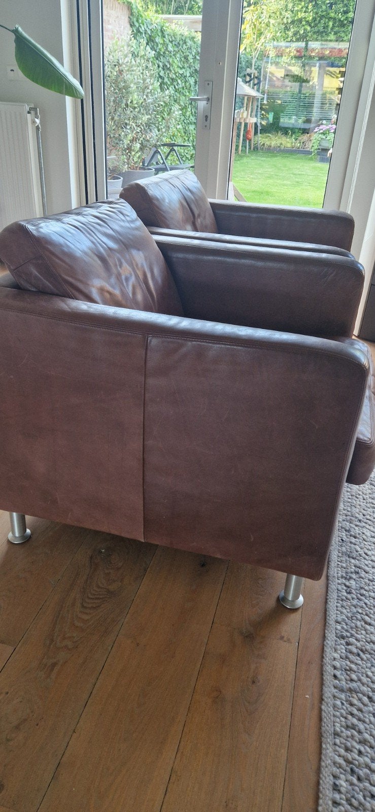 Graris Comfortabele leren fauteuil 1stuks, Modern, Comfortabel, Gebruikt, Ophalen of Verzenden, 75 tot 100 cm