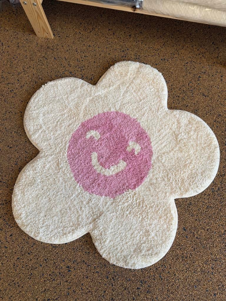 Vloerkleed bloem smiley HEMA wasbaar, Huis en Inrichting, Stoffering | Tapijten en Kleden, Nieuw, 50 tot 100 cm, Overige vormen