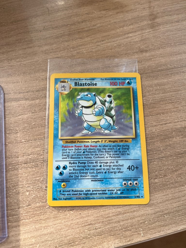 Blastoise Holo Base Set 1999 1st Edition Near Mint, Ophalen of Verzenden, Zo goed als nieuw, Losse kaart, Foil