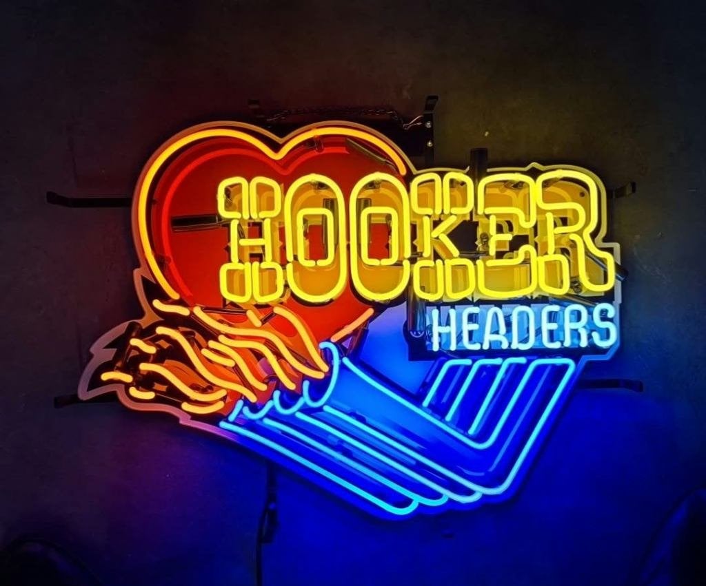 Hooker headers USA neon reclame decoratie en veel andere, Lichtbak of (neon) lamp, Nieuw, Ophalen of Verzenden, Info@americansaleshop.nl
