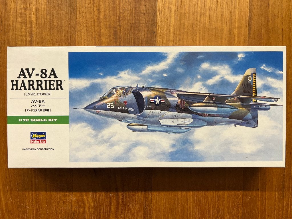 Hasegawa AV-8A Harrier 1:72 bouwpakket - 00240, Nieuw, Ophalen of Verzenden, Vliegtuig, Hasegawa