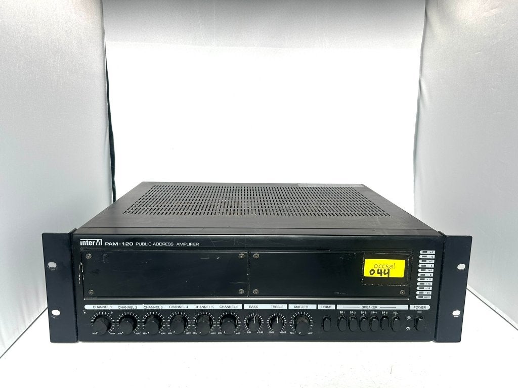 3044 ; mengversterker ; interm pam-120 mixer versterker ;, Audio, Gebruikt, Ophalen of Verzenden, Inter M