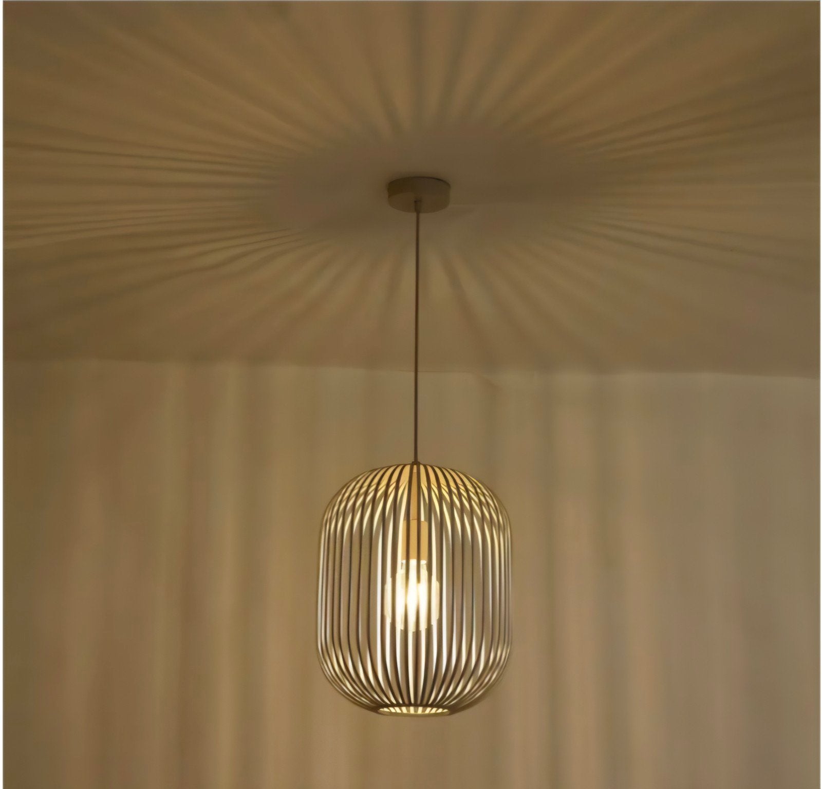 Nieuwe Karwei hanglamp Charly, beige, E27, Ø30x38cm, Ophalen, Nieuw, Metaal, E27 (groot)