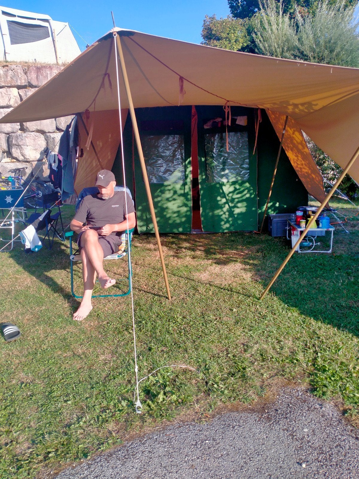 De waardtent lepelaar met vario  luifel, Caravans en Kamperen, Tenten, Ophalen, Zo goed als nieuw, Tot en met 4