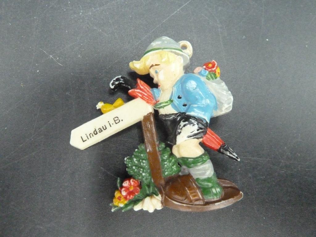 Celluloid souvenir broche Lindau, Ophalen of Verzenden, Zo goed als nieuw, Overige materialen