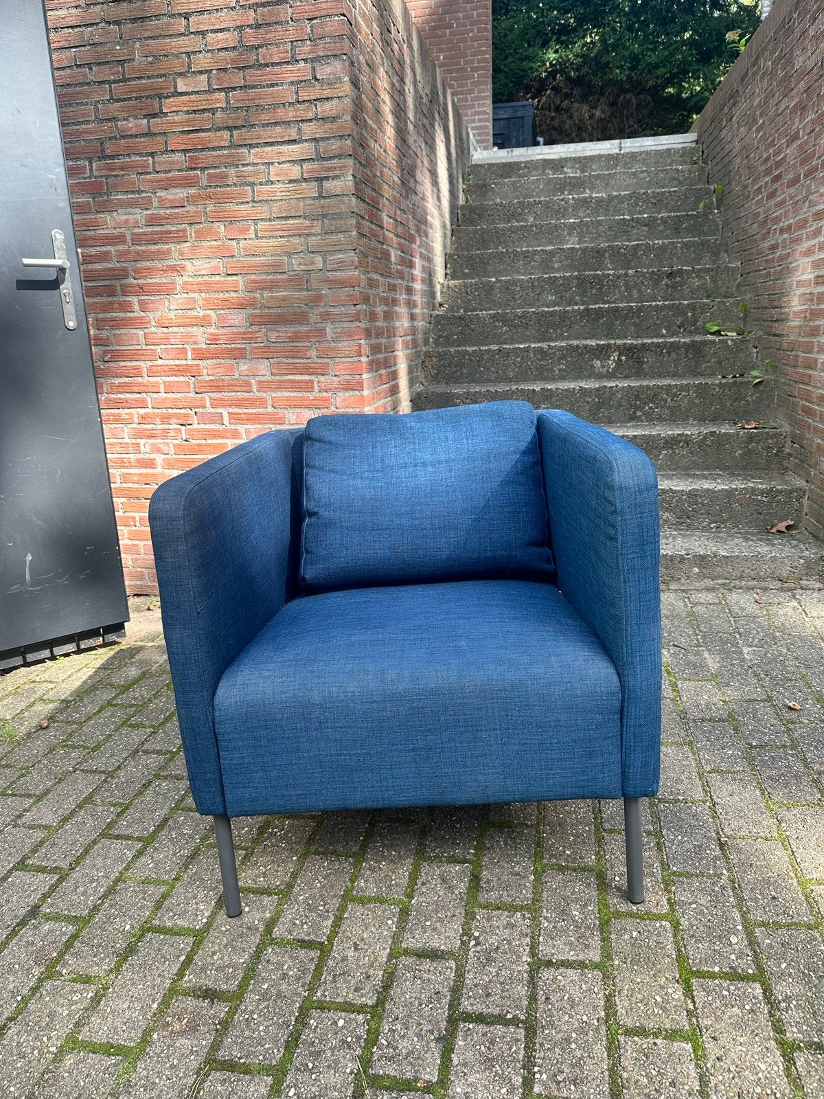 Gratis blauwe stoel van Ikea - Wie maak ik er blij mee?, Ophalen, Gebruikt, Blauw, Eén