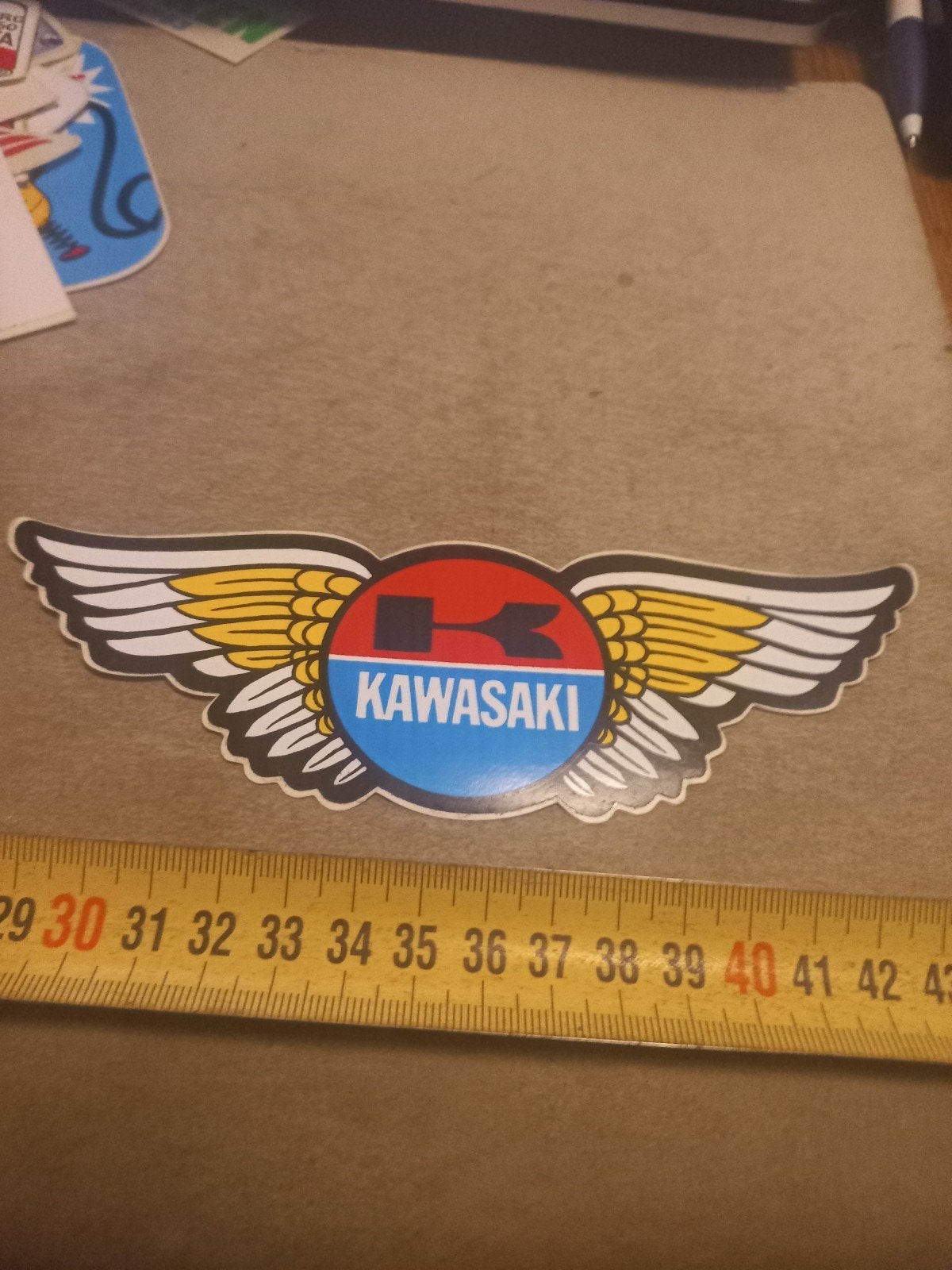 Kawasaki Vleugel Logo Sticker - Vintage Stijl, Verzamelen, Ophalen of Verzenden